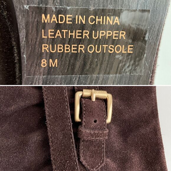 Michael Kors Boots Women 8M Brown Suede Kincade Knee High Slouchy Platform Heels - Picture 6 of 12